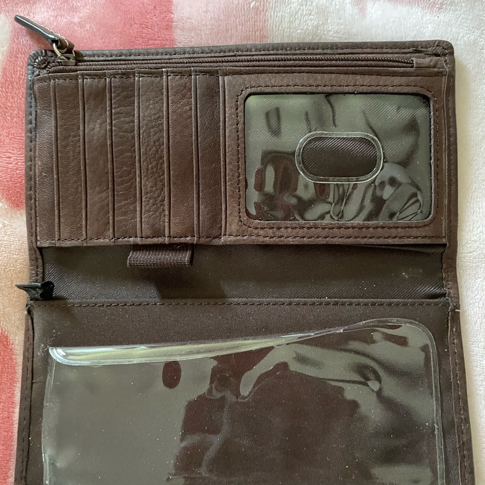 Fossil Popstitch Espresso NWT Wallet & Preowned Checkbook Wallet - Picture 12 of 16